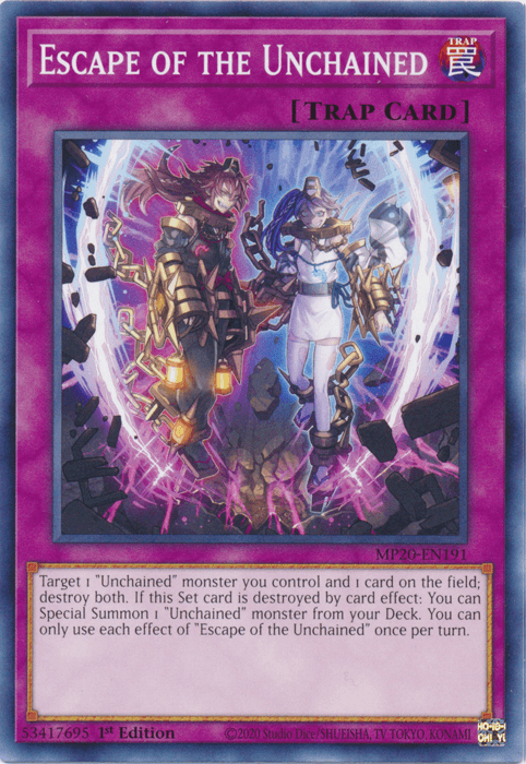 1st Edition, 2020 Tin of Lost Memories, Common, Normal Trap, Trap Escape of the Unchained [MP20-EN191] Common - Trading Card World