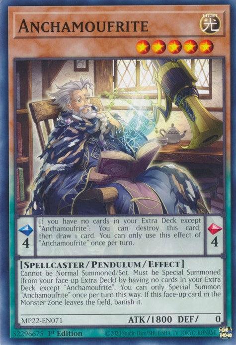 1st Edition, 2022 Tin of the Pharaoh's Gods, Common, Light, Pendulum/Effect Monster, Spellcaster Anchamoufrite [MP22-EN071] Common - Trading Card World