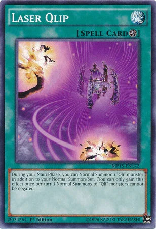 1st Edition, 2015 Mega-Tins Mega Pack, Common, Field Spell, Spell Laser Qlip [MP15-EN172] Common - Trading Card World