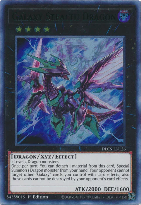 1st Edition, Dark, Dragon, Dragons of Legend: The Complete Series, Ultra Rare, Xyz/Effect Monster Galaxy Stealth Dragon (Green) [DLCS-EN126] Ultra Rare - Trading Card World