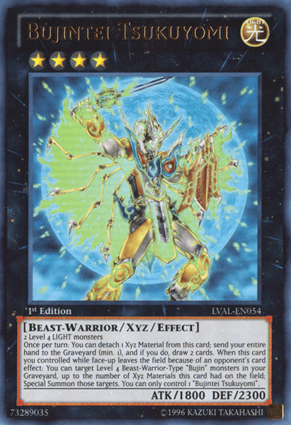 1st Edition, Beast-Warrior, Legacy of the Valiant, Light, Ultra Rare, Unlimited, Xyz/Effect Monster Bujintei Tsukuyomi [LVAL-EN054] Ultra Rare - Trading Card World