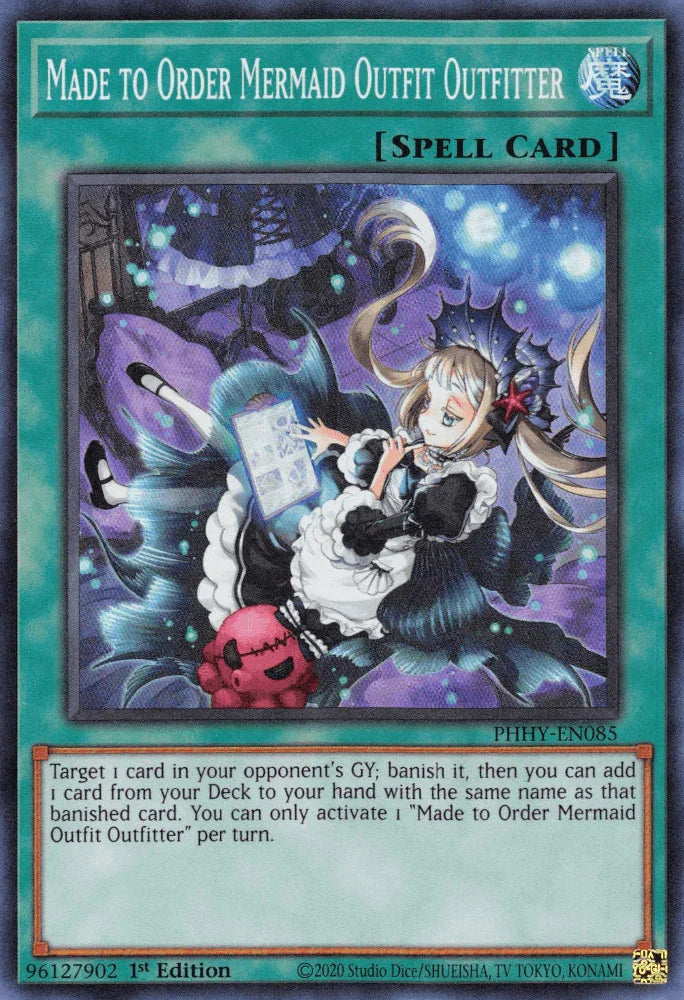 1st Edition, Normal Spell, Photon Hypernova, Spell, Super Rare Made to Order Mermaid Outfit Outfitter [PHHY-EN085] Super Rare - Trading Card World