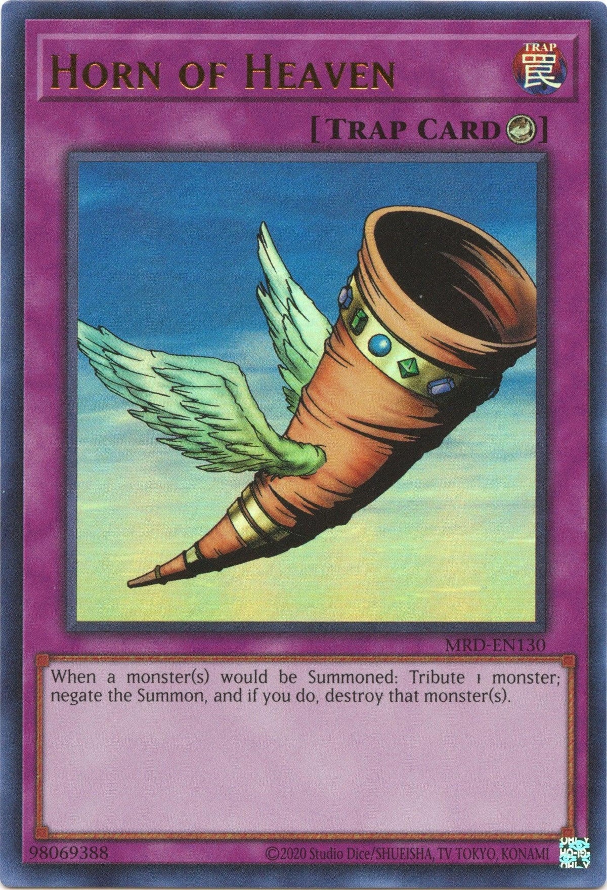 Counter Trap, Metal Raiders (25th Anniversary Edition), Trap, Ultra Rare, Unlimited Horn of Heaven (25th Anniversary) [MRD-EN130] Ultra Rare - Trading Card World