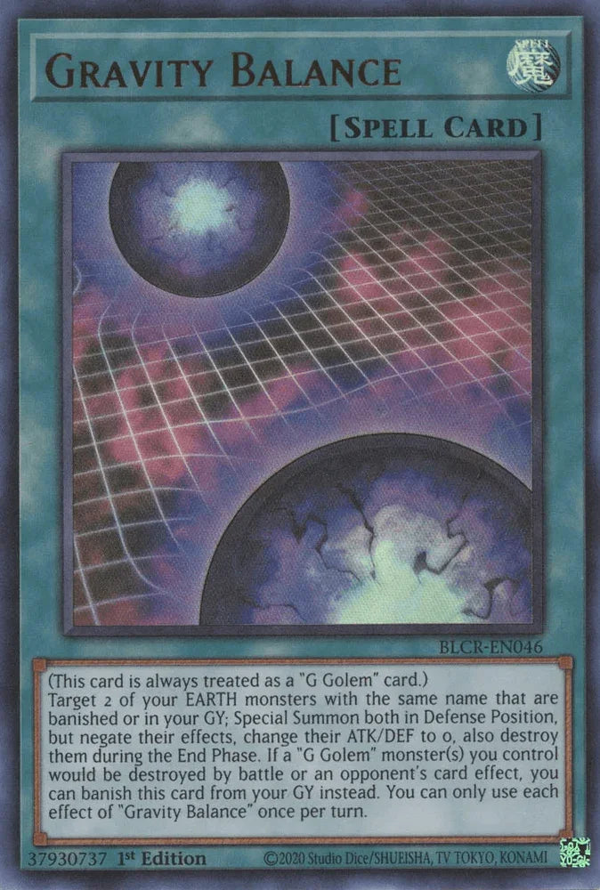 1st Edition, Battles of Legend: Crystal Revenge, Normal Spell, Spell, Ultra Rare Gravity Balance [BLCR-EN046] Ultra Rare - Trading Card World