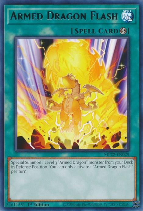 1st Edition, 2022 Tin of the Pharaoh's Gods, Quick-Play Spell, Rare, Spell Armed Dragon Flash [MP22-EN029] Rare - Trading Card World