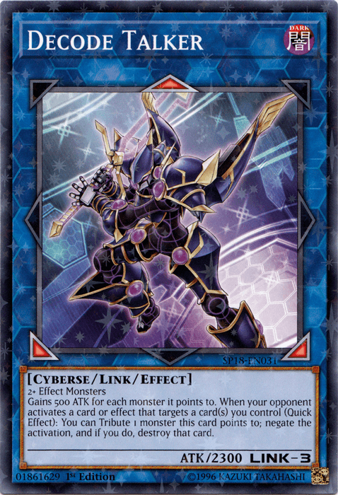 1st Edition, Cyberse, Dark, Link/Effect Monster, Star Pack VRAINS, Starfoil Rare Decode Talker [SP18-EN031] Starfoil Rare - Trading Card World