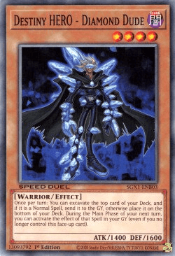 1st Edition, Common, Dark, Effect Monster, Speed Duel GX: Duel Academy Box, Warrior Destiny HERO - Diamond Dude [SGX1-ENB03] Common - Trading Card World