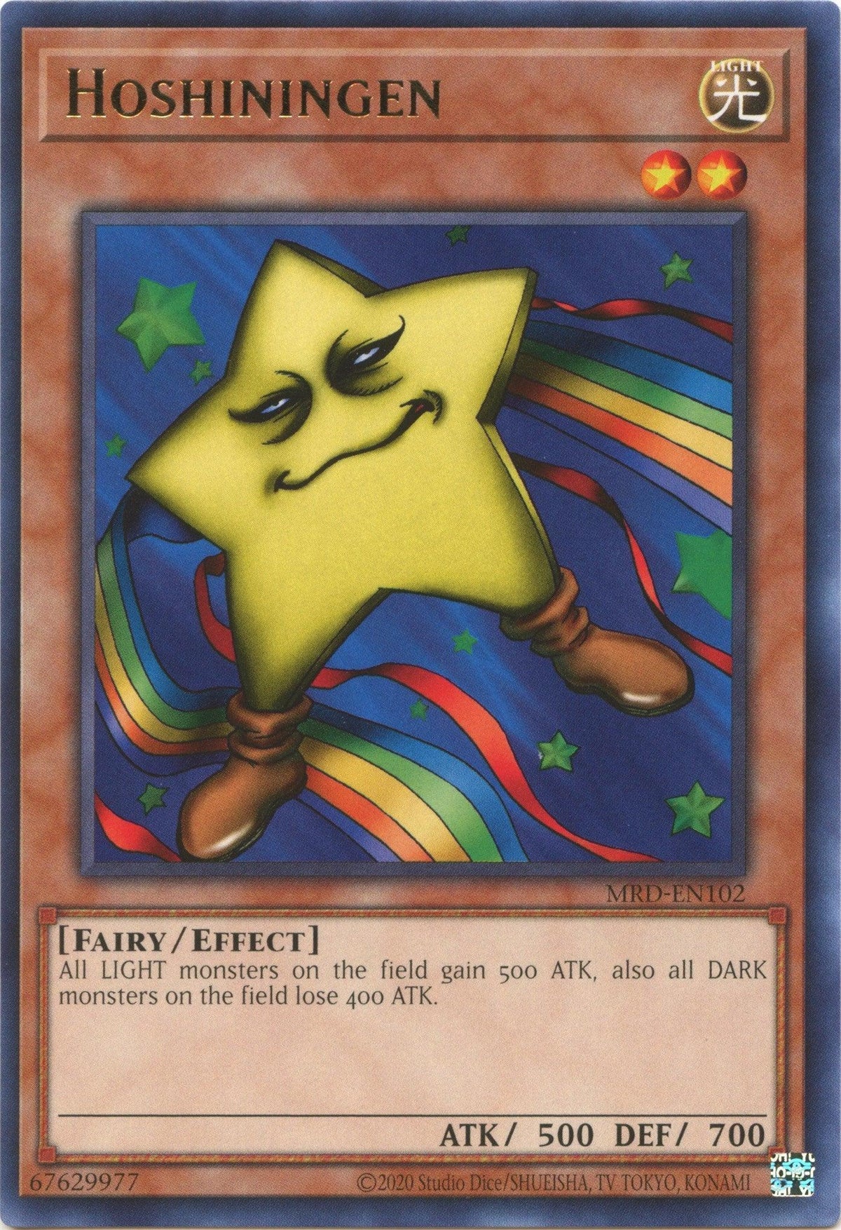 Effect Monster, Fairy, Light, Metal Raiders (25th Anniversary Edition), Rare, Unlimited Hoshiningen (25th Anniversary) [MRD-EN102] Rare - Trading Card World