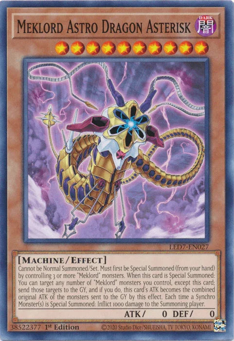 1st Edition, Common, Dark, Effect Monster, Legendary Duelists: Rage of Ra, Machine, Unlimited Meklord Astro Dragon Asterisk [LED7-EN027] Common - Trading Card World