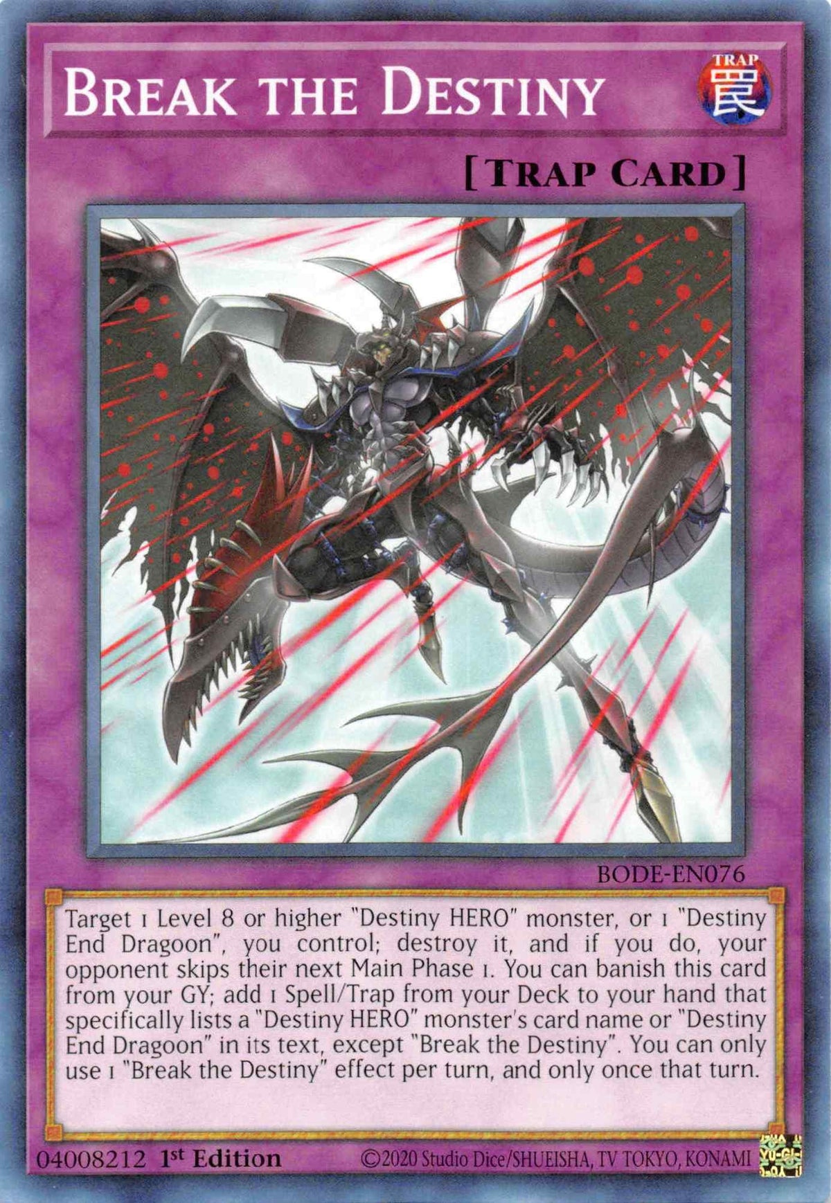 1st Edition, Burst of Destiny, Common, Normal Trap, Trap Break the Destiny [BODE-EN076] Common - Trading Card World