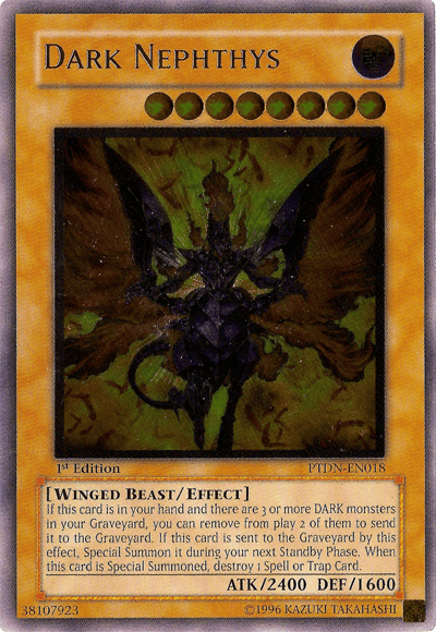 1st Edition, Dark, Effect Monster, Phantom Darkness, Ultimate Rare, Unlimited, Winged Beast Dark Nephthys [PTDN-EN018] Ultimate Rare - Trading Card World