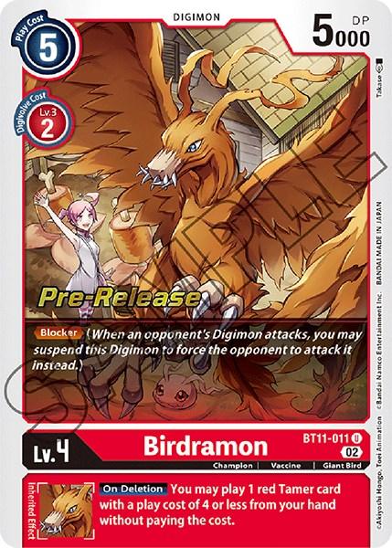 BT11-011, Champion, Digimon, Dimensional Phase Pre-Release Promos, Giant Bird, Red, Uncommon, Vaccine Birdramon [BT11-011] [Dimensional Phase Pre-Release Promos] - Trading Card World