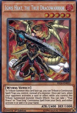 1st Edition, Effect Monster, Fire, Fists of the Gadgets, Secret Rare, Wyrm Ignis Heat, the True Dracowarrior [FIGA-EN053] Secret Rare - Trading Card World