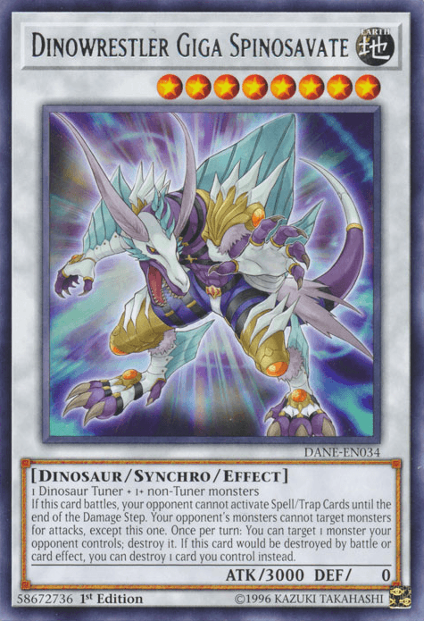 1st Edition, Dark Neostorm, Dinosaur, Earth, Rare, Synchro/Effect Monster, Unlimited Dinowrestler Giga Spinosavate [DANE-EN034] Rare - Trading Card World