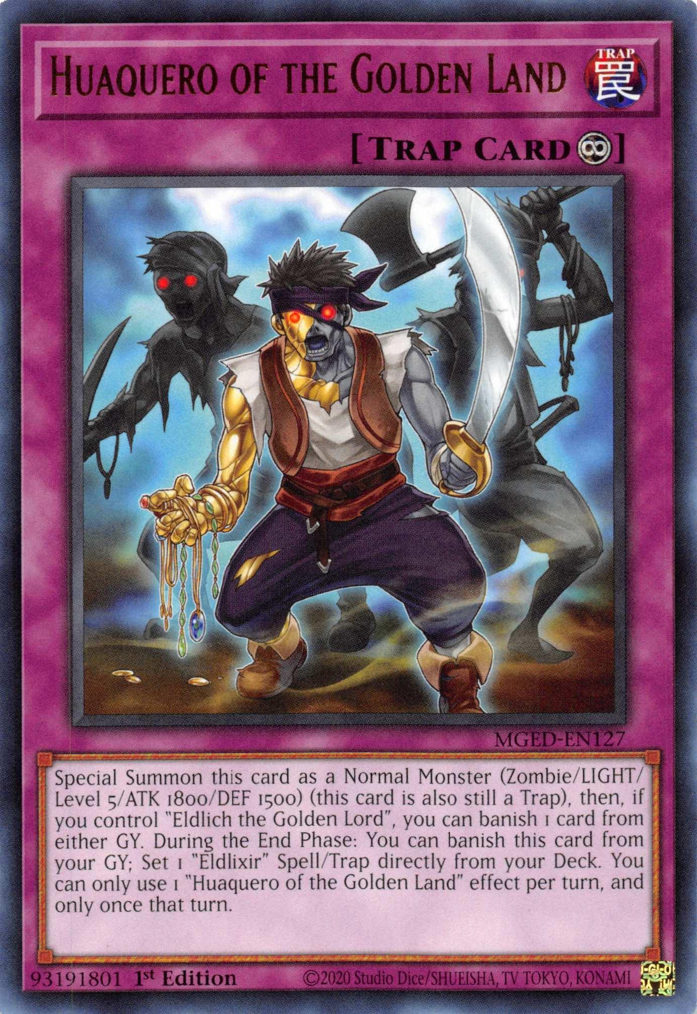 1st Edition, Continuous Trap, Maximum Gold: El Dorado, Rare, Trap Huaquero of the Golden Land [MGED-EN127] Rare - Trading Card World