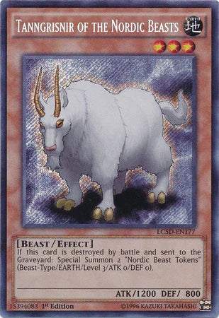 1st Edition, Beast, Earth, Effect Monster, Legendary Collection 5D's, Secret Rare Tanngrisnir of the Nordic Beasts [LC5D-EN177] Secret Rare - Trading Card World
