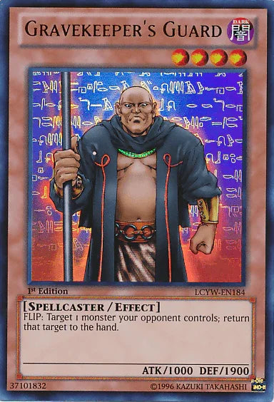 1st Edition, Dark, Effect Monster, Legendary Collection 3: Yugi's World, Spellcaster, Ultra Rare, Unlimited Gravekeeper's Guard [LCYW-EN184] Ultra Rare - Trading Card World