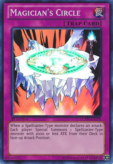 1st Edition, Legendary Collection 3: Yugi's World, Normal Trap, Super Rare, Trap, Unlimited Magician's Circle [LCYW-EN100] Super Rare - Trading Card World