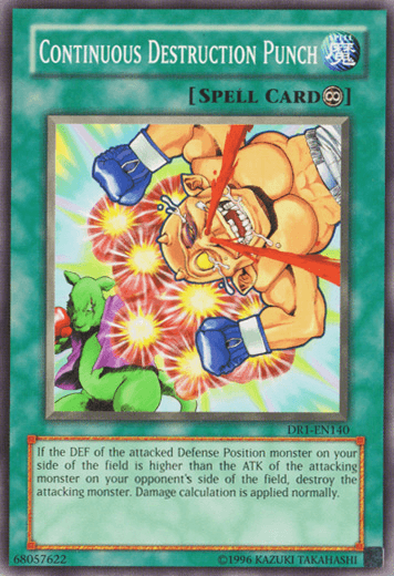 Common, Continuous Spell, Dark Revelation Volume 1, Spell, Unlimited Continuous Destruction Punch [DR1-EN140] Common - Trading Card World