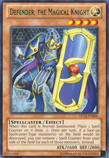 Duelist League Promo, Effect Monster, Light, Rare, Spellcaster, Unlimited Defender, the Magical Knight (Green) [DL14-EN006] Rare - Trading Card World