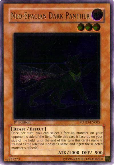 1st Edition, Beast, Dark, Effect Monster, Power of the Duelist, Ultimate Rare, Unlimited Neo-Spacian Dark Panther [POTD-EN005] Ultimate Rare - Trading Card World