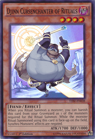1st Edition, Dark, Effect Monster, Fiend, Super Rare, The Secret Forces, Unlimited Djinn Cursenchanter of Rituals [THSF-EN038] Super Rare - Trading Card World