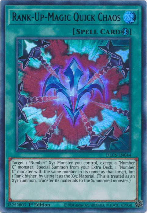 1st Edition, Dragons of Legend: The Complete Series, Quick Play Spell, Spell, Ultra Rare Rank-Up-Magic Quick Chaos (Blue) [DLCS-EN044] Ultra Rare - Trading Card World