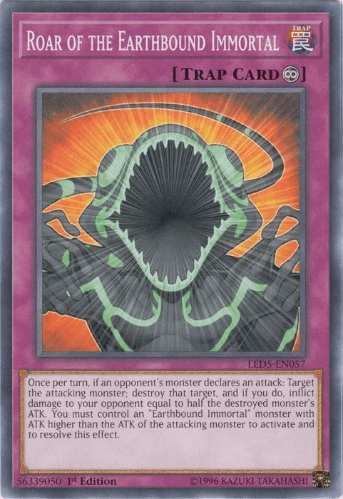 1st Edition, Common, Continuous Trap, Legendary Duelists: Immortal Destiny, Trap Roar of the Earthbound Immortal [LED5-EN057] Common - Trading Card World