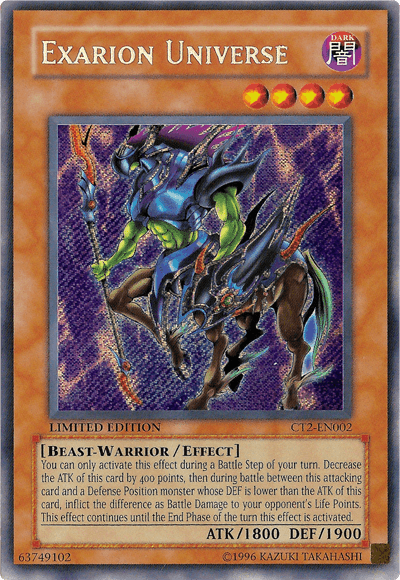2005 Collectors Tin, Beast-Warrior, Dark, Effect Monster, Limited, Secret Rare Exarion Universe [CT2-EN002] Secret Rare - Trading Card World