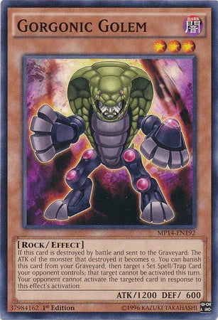1st Edition, 2014 Mega-Tins Mega Pack, Common, Dark, Effect Monster, Rock Gorgonic Golem [MP14-EN192] Common - Trading Card World
