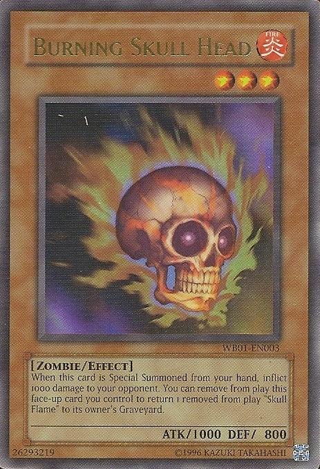 5D's Wheelie Breakers Promotional Cards, Effect Monster, Fire, Super Rare, Unlimited, Zombie Burning Skull Head [WB01-EN003] Super Rare - Trading Card World