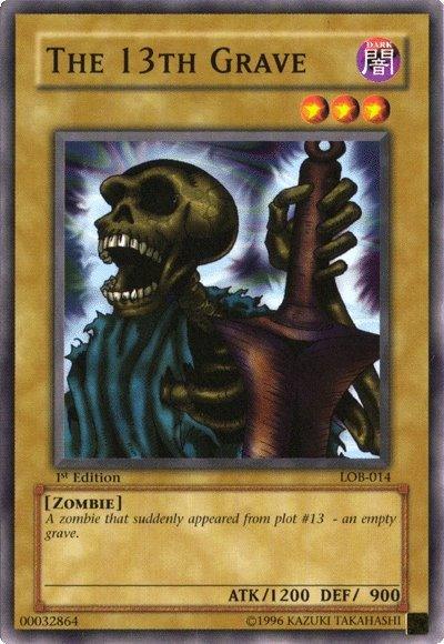 1st Edition, Common, Dark, Normal Monster, The Legend of Blue Eyes White Dragon, Unlimited, Zombie The 13th Grave [LOB-014] Common - Trading Card World
