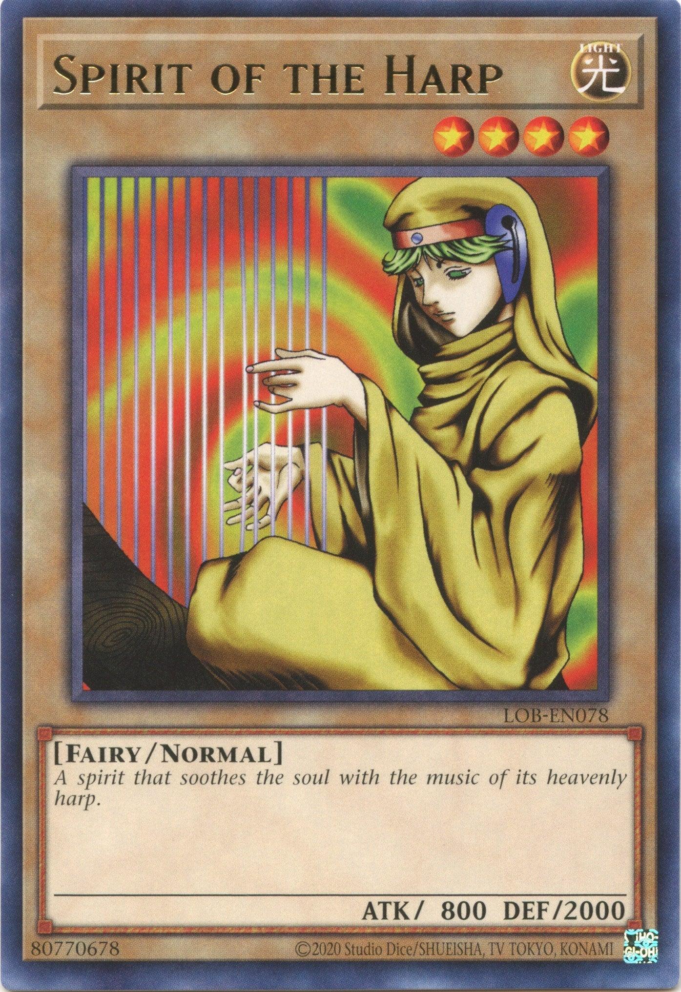 Fairy, Legend of Blue Eyes White Dragon (25th Anniversary Edition), Light, Normal Monster, Rare, Unlimited Spirit of the Harp (25th Anniversary) [LOB-EN078] Rare - Trading Card World