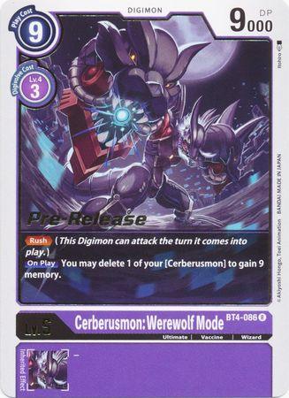 BT4-086, Digimon, Great Legend Pre-Release Promos, Promo, Purple, Ultimate, Vaccine, Wizard Cerberusmon: Werewolf Mode [BT4-086] [Great Legend Pre-Release Promos] - Trading Card World