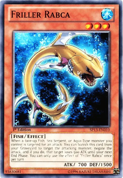 1st Edition, Common, Effect Monster, Fish, Star Pack 2013, Unlimited, Water Friller Rabca [SP13-EN010] Common - Trading Card World