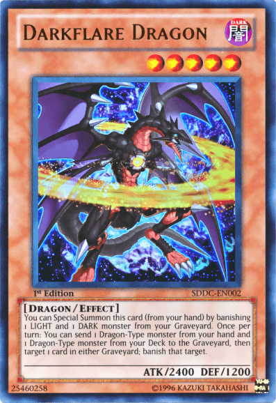 1st Edition, Dark, Dragon, Effect Monster, Structure Deck: Dragons Collide, Ultra Rare, Unlimited Darkflare Dragon [SDDC-EN002] Ultra Rare - Trading Card World
