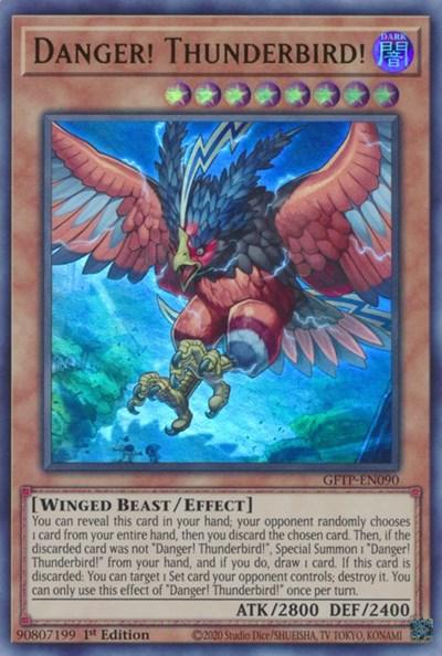 1st Edition, Dark, Effect Monster, Ghosts from the Past, Ultra Rare, Winged Beast Danger! Thunderbird! [GFTP-EN090] Ultra Rare - Trading Card World