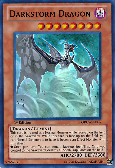 1st Edition, Dark, Dragon, Gemini Monster, Order of Chaos, Super Rare, Unlimited Darkstorm Dragon [ORCS-EN037] Super Rare - Trading Card World