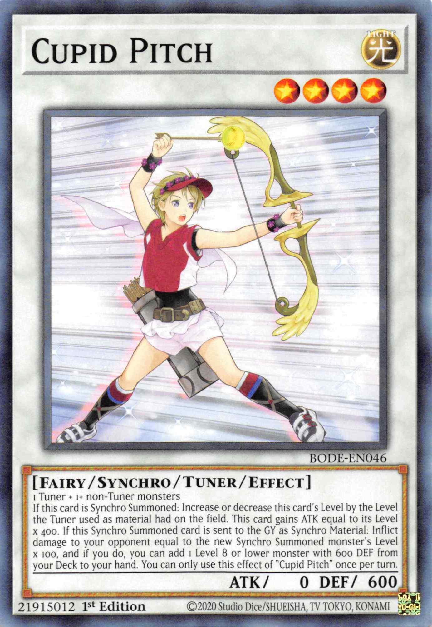 1st Edition, Burst of Destiny, Common, Fairy, Light, Tuner/Synchro/Effect Monster Cupid Pitch [BODE-EN046] Common - Trading Card World