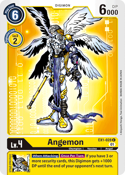 Angel, Champion, Classic Collection, Common, Digimon, EX1-028, Vaccine, Yellow Angemon [EX1-028] [Classic Collection] - Trading Card World