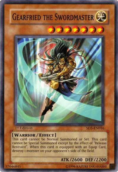 1st Edition, Common, Effect Monster, Light, Structure Deck: Warrior's Triumph, Warrior Gearfried the Swordmaster [SD5-EN016] Common - Trading Card World