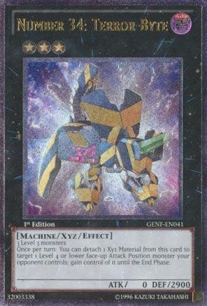 1st Edition, Dark, Generation Force, Machine, Ultimate Rare, Unlimited, Xyz/Effect Monster Number 34: Terror-Byte [GENF-EN041] Ultimate Rare - Trading Card World