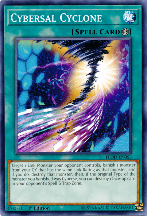 1st Edition, Common, Flames of Destruction, Quick Play Spell, Spell, Unlimited Cybersal Cyclone [FLOD-EN053] Common - Trading Card World