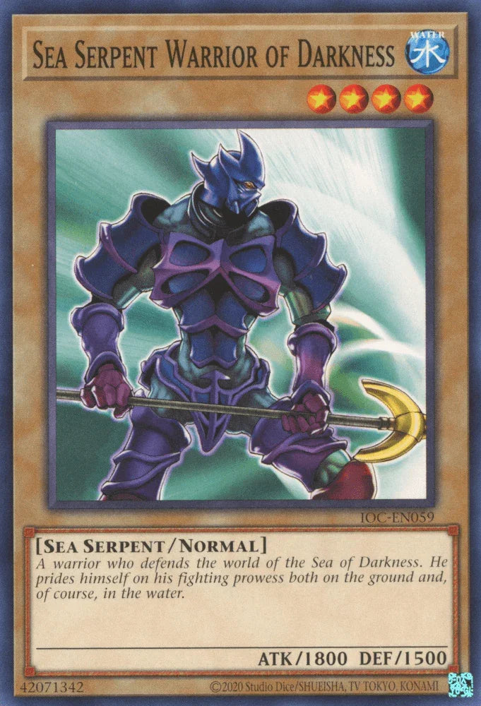 Common, Invasion of Chaos (25th Anniversary Edition), Normal Monster, Sea Serpent, Unlimited, Water Sea Serpent Warrior of Darkness (25th Anniversary) [IOC-EN059] Common - Trading Card World
