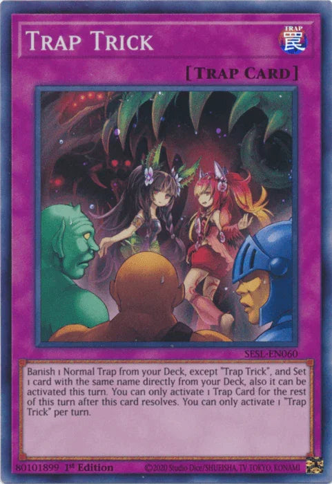 1st Edition, Normal Trap, Secret Slayers, Super Rare, Trap Trap Trick [SESL-EN060] Super Rare - Trading Card World