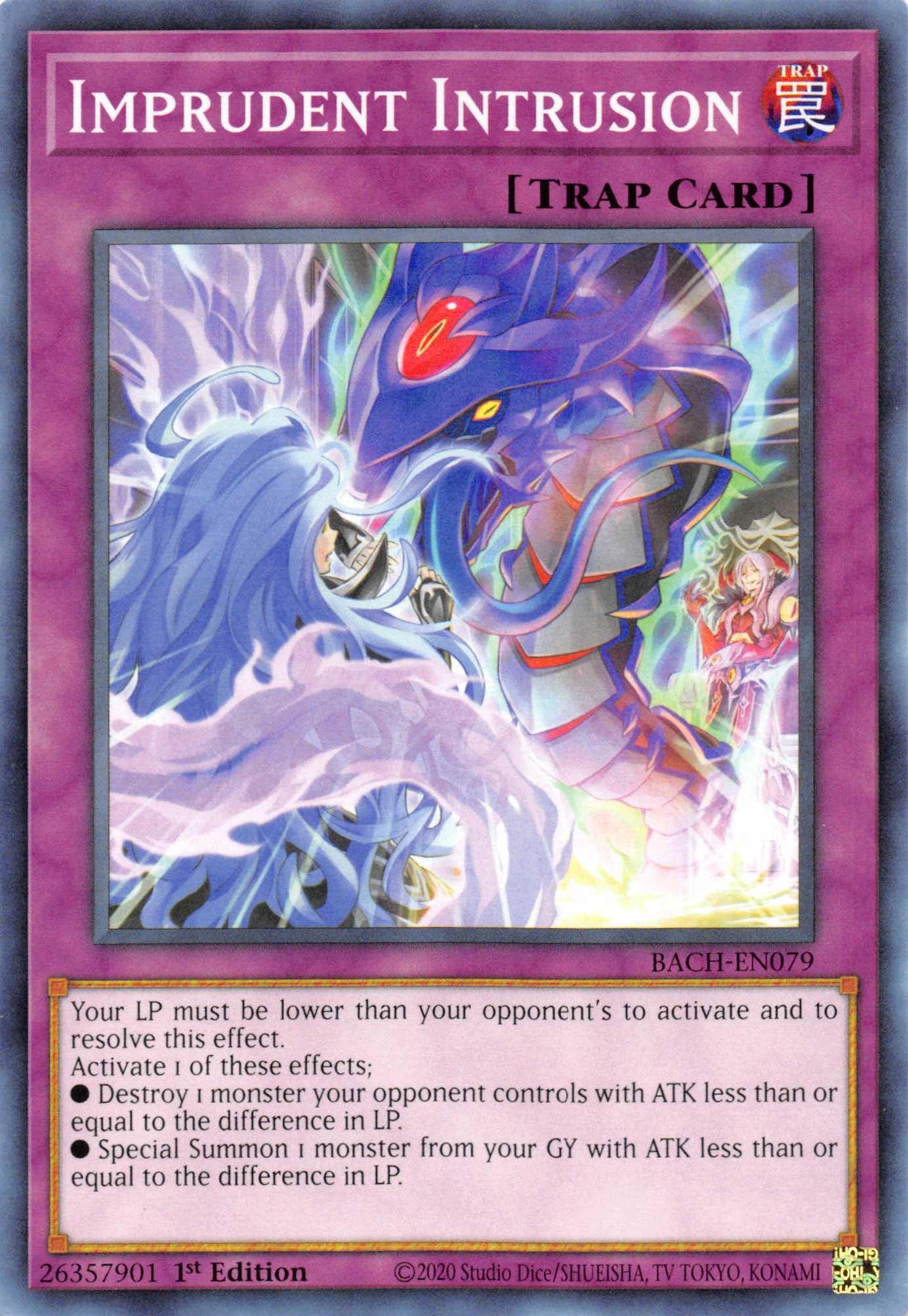 1st Edition, Battle of Chaos, Common, Normal Trap, Trap Imprudent Intrusion [BACH-EN079] Common - Trading Card World