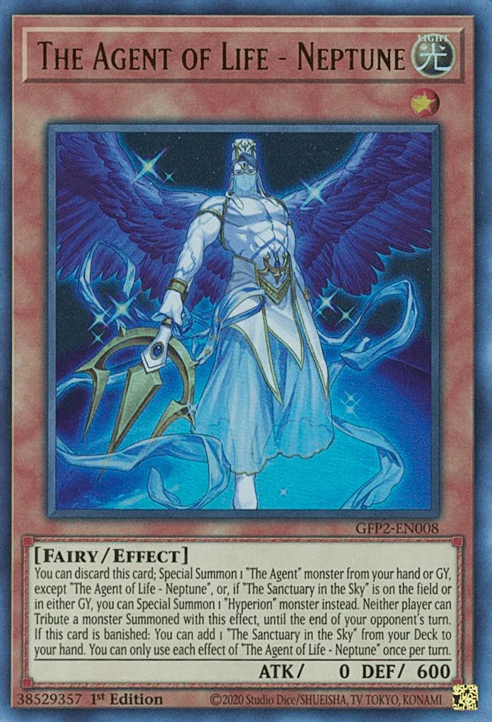 1st Edition, Effect Monster, Fairy, Ghosts From the Past: The 2nd Haunting, Light, Ultra Rare The Agent of Life - Neptune [GFP2-EN008] Ultra Rare - Trading Card World