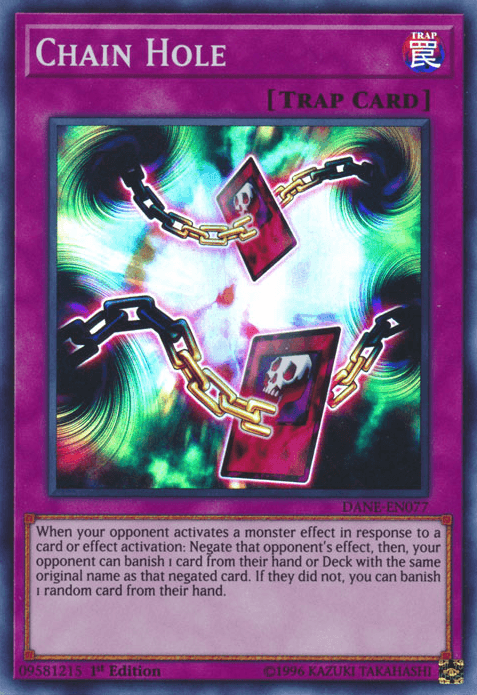 1st Edition, Dark Neostorm, Normal Trap, Super Rare, Trap, Unlimited Chain Hole [DANE-EN077] Super Rare - Trading Card World