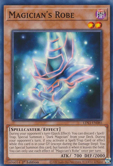 1st Edition, Common, Dark, Effect Monster, Legendary Duelists: Season 3, Spellcaster Magician's Robe [LDS3-EN085] Common - Trading Card World