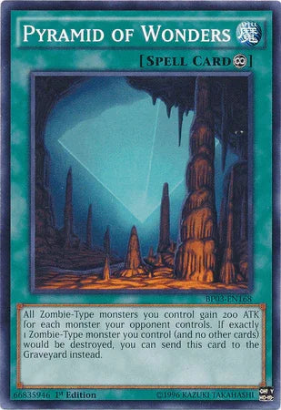 1st Edition, Battle Pack 3: Monster League, Common, Continuous Spell, Spell Pyramid of Wonders [BP03-EN168] Common - Trading Card World
